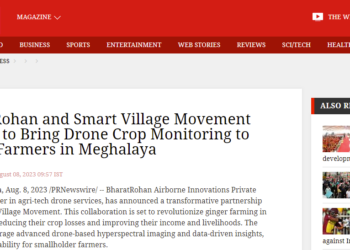 BharatRohan-and-Smart-Village-Movement-Partner-to-Bring-Drone-Crop-Monitoring-to-Ginger-Farmers-in-Meghalaya-The-Week (1) BharatRohan-and-Smart-Village-Movement-Partner-to-Bring-Drone-Crop-Monitoring-to-Ginger-Farmers-in-Meghalaya-The-Week (1)